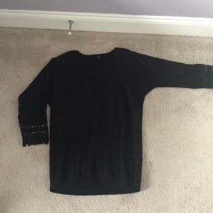 Talbots lightweight sweater with lace trim